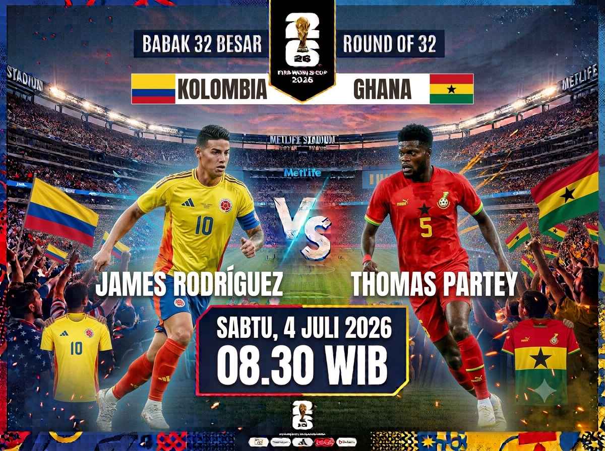 kolombia vs ghana - ilustrasi berita Kolombia vs Ghana: Los Cafeteros Bidik 16 Besar, Black Stars Andalkan Semangat…